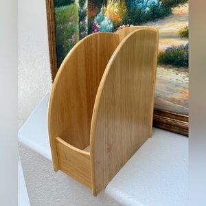 Rare Mcm blonde  wood Wooden Magazine Holder